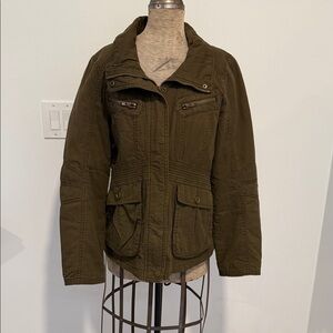 Sashimi Women’s Olive Relaxed Utility Jacket - Casual Field Coat- Size Medium